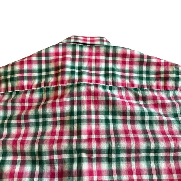 Stone Rose Short Sleeve Button Down Shirt Plaid Embroidered Size Medium 3 Men's - Picture 8 of 12